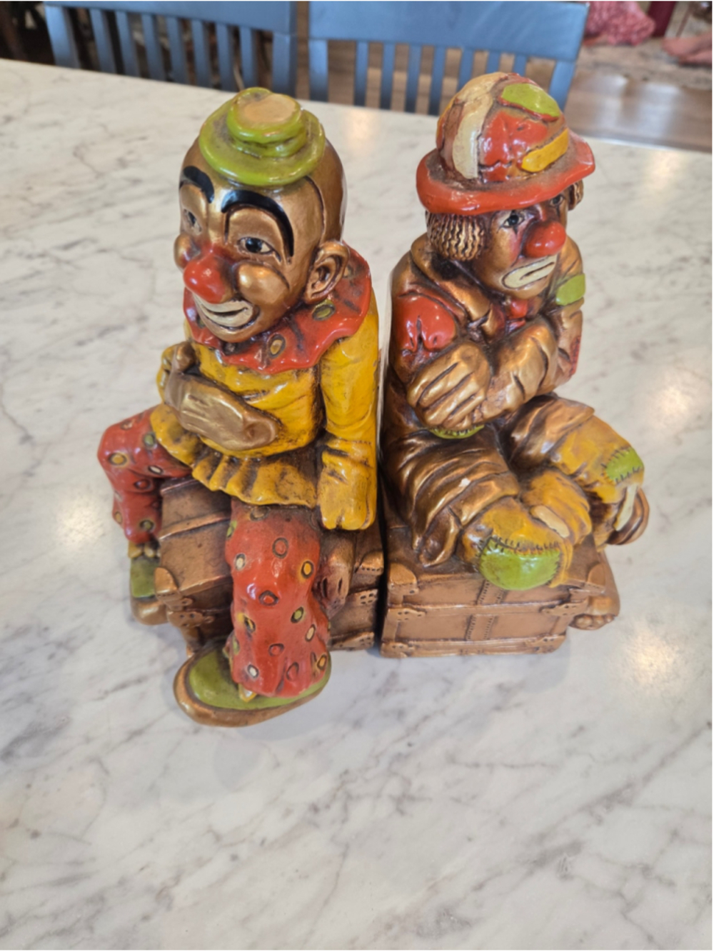 Unbranded Clown Sculpture Set One Size Gold Yellow